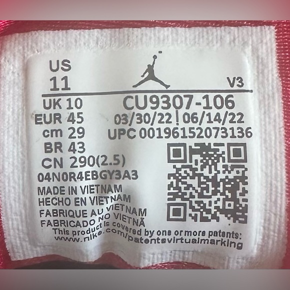 Air Jordan 7 Retro Cardinal Red White Black Men Size 11 CU9307-106 EUC main image 13